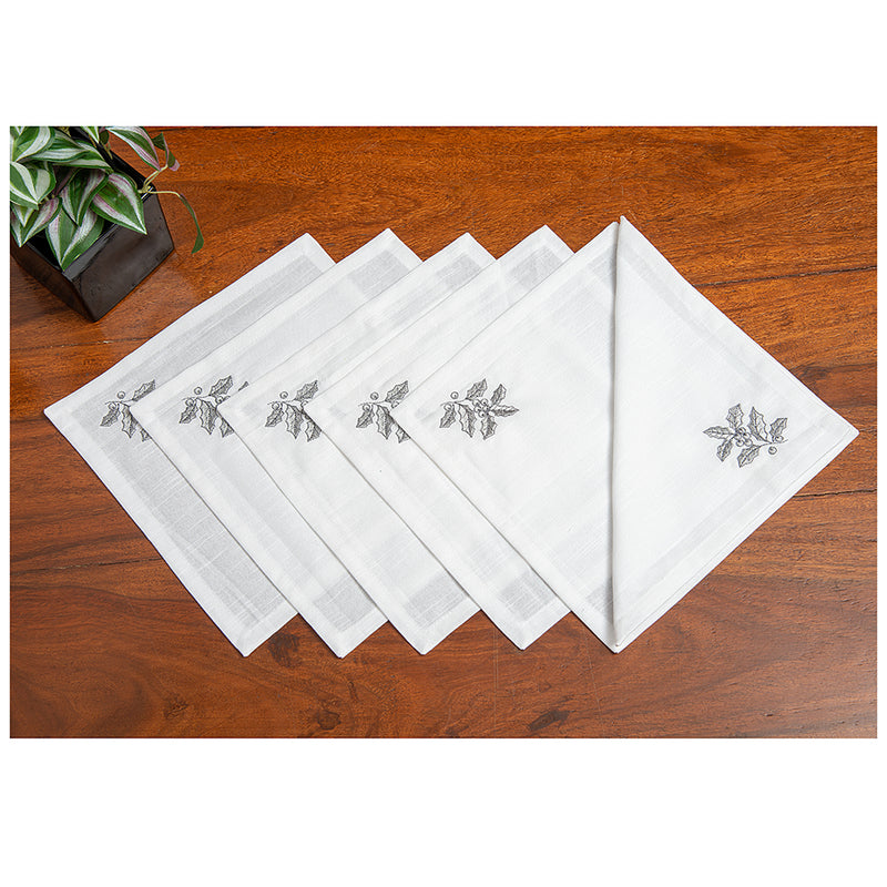 Embroidered Cocktail Napkins - S/6