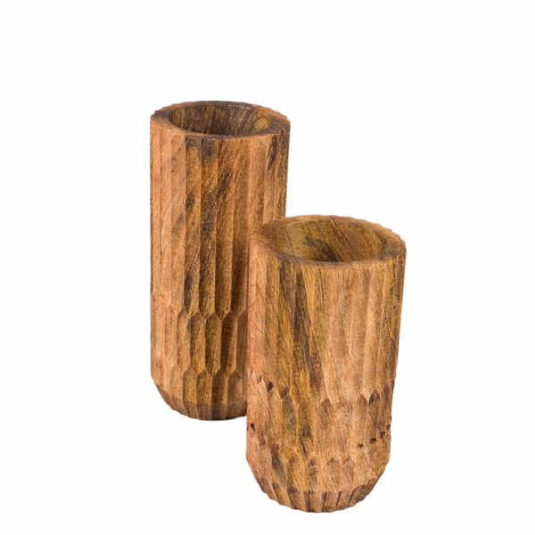 Beehive Vase Mango wood (S)