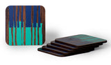 Ray Coasters S/6 - Indigo & Turquoise