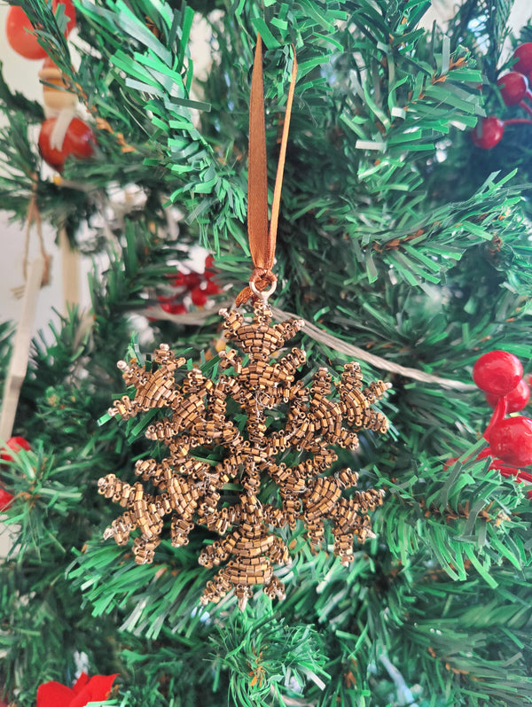 Snowflake Hanging - Antique gold