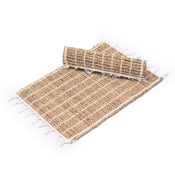 Brown Textured Grass Table Mats - Set of 4