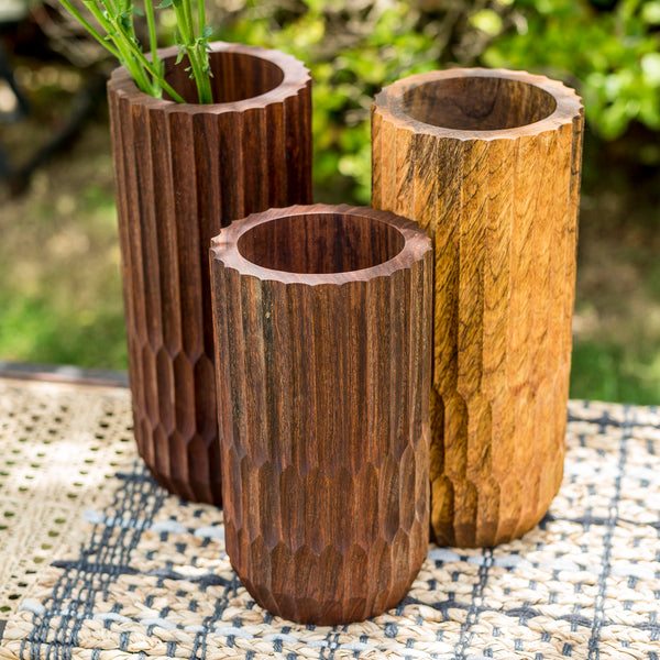 Beehive Vase Mango wood (L)